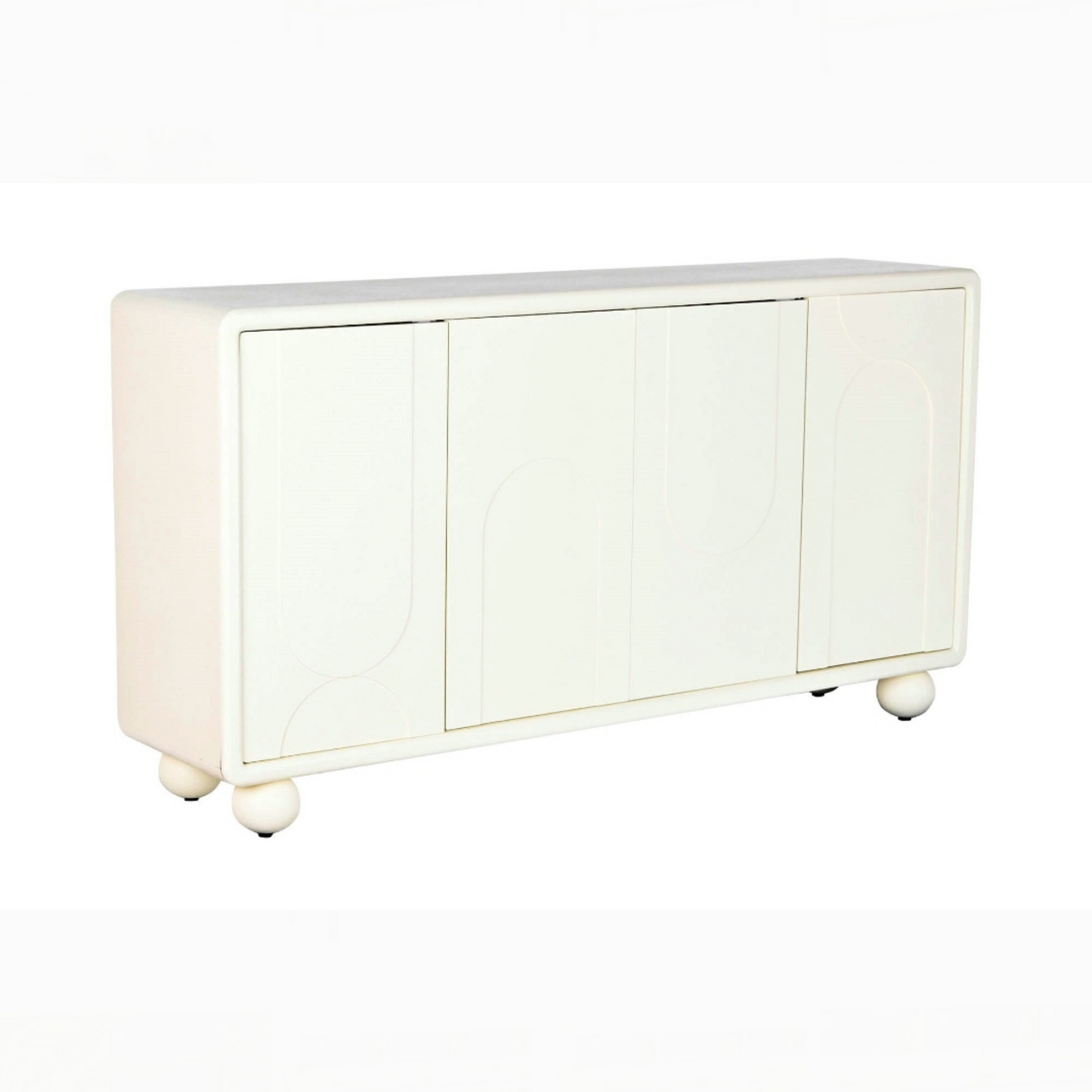 Buffet mdf 160*37*85cm 4 puertas 3d blanco