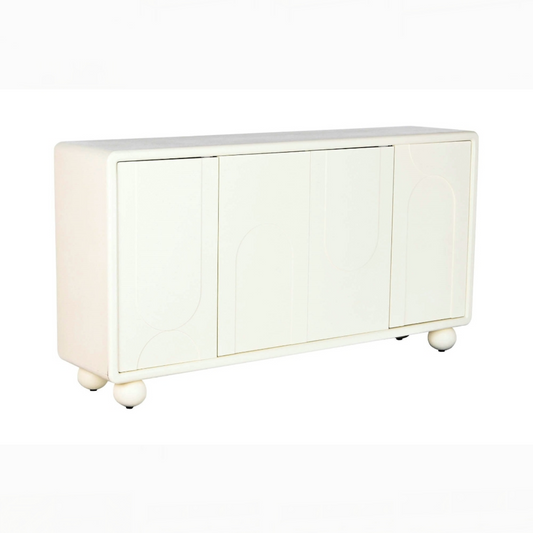 Buffet mdf 160*37*85cm 4 puertas 3d blanco