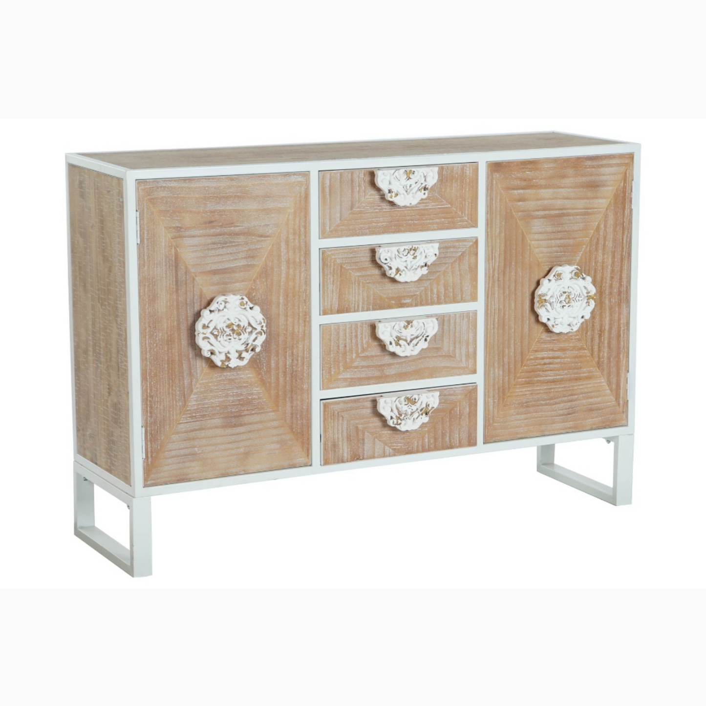 Buffet abeto metal 120*35*80cm blanco