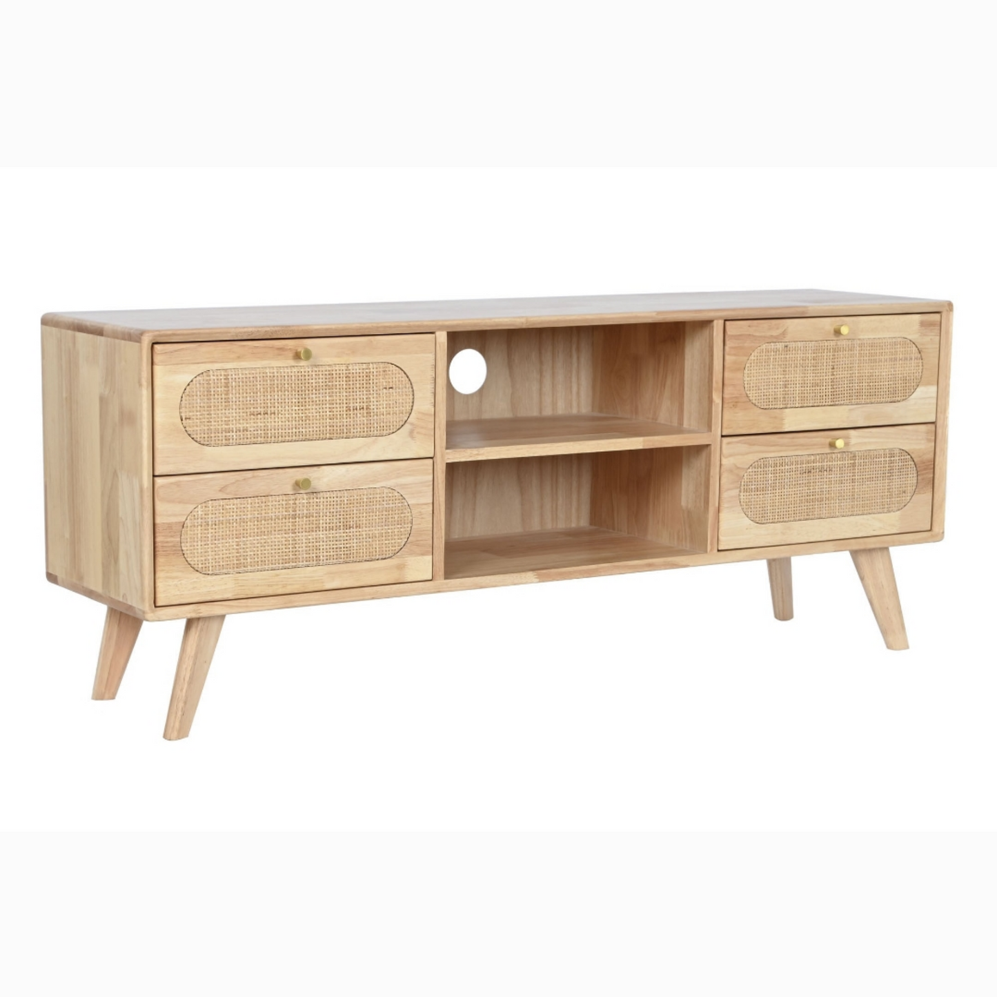 Mueble TV rubberwood ratan 120*30*48cm natural