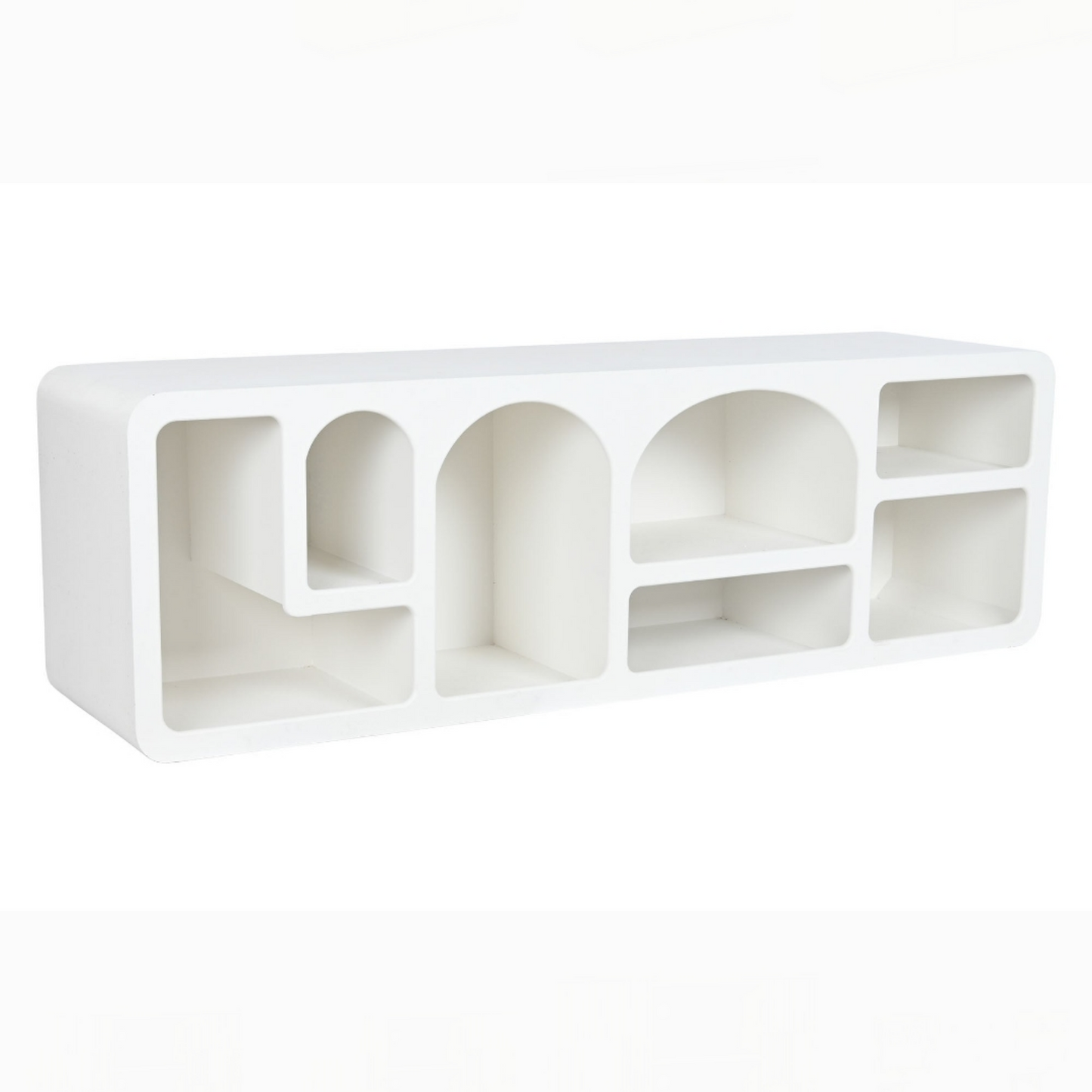 Mueble TV abeto mdf 160*40*50cm rugoso blanco