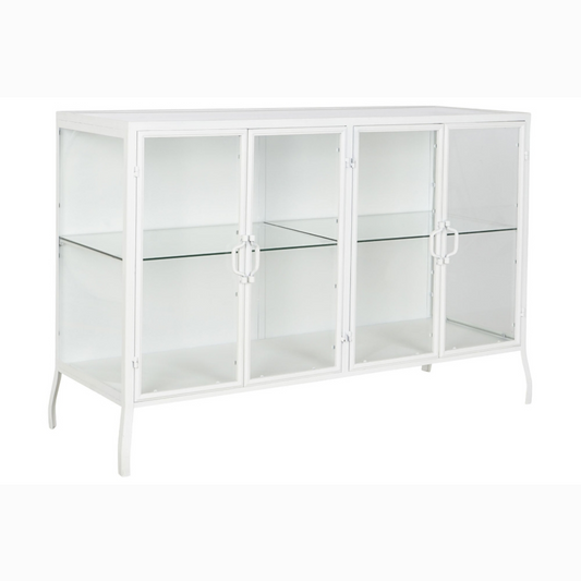 Buffet metal cristal 120*40*81cm blanco