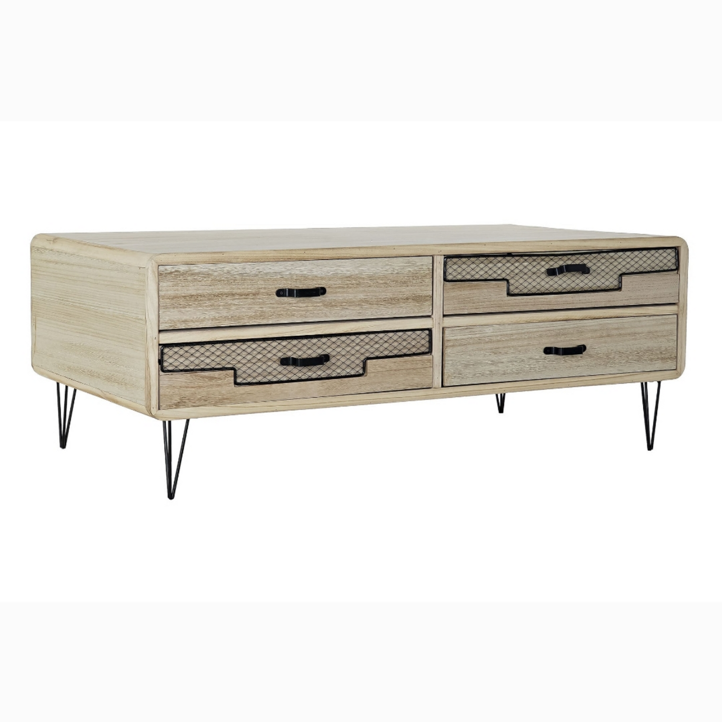 Mueble TV paulownia metal 115x61x43 natural