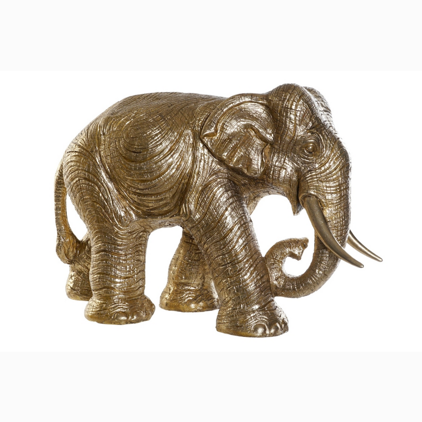 Figura resina 83*32*56cm elefante dorado