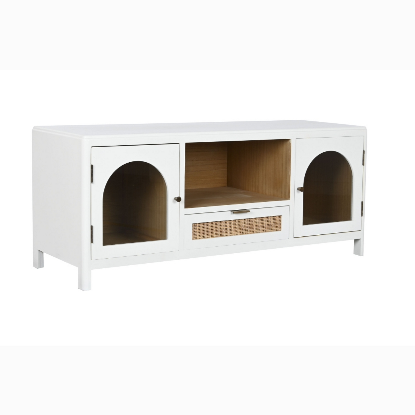 Mueble TV paulownia cristal 120*40*50cm blanco