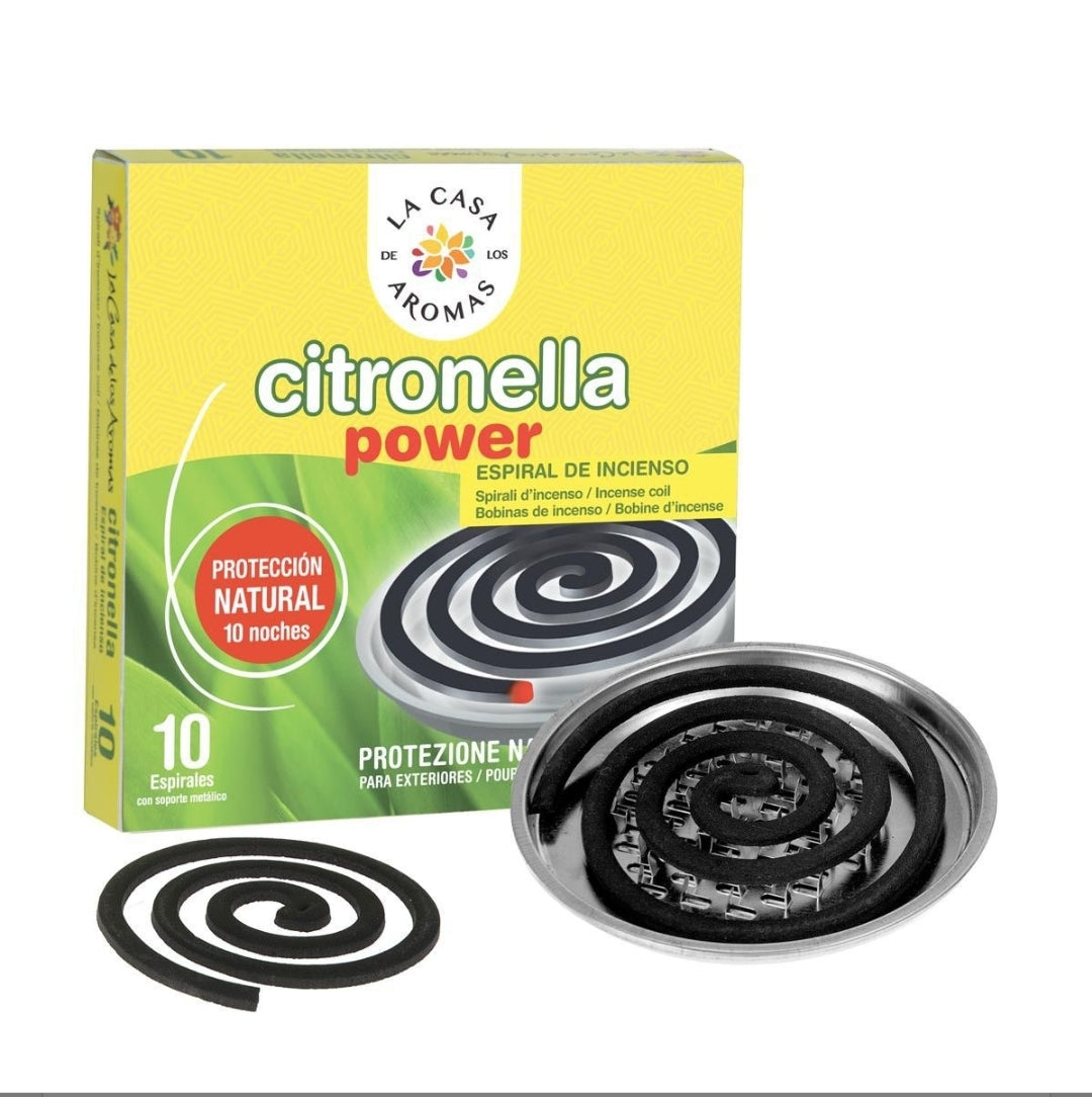 SPIRALE DI INCENSO ALLA CITRONELLA CONTIENE 10 SPIRALI - DURATA 7 ORE