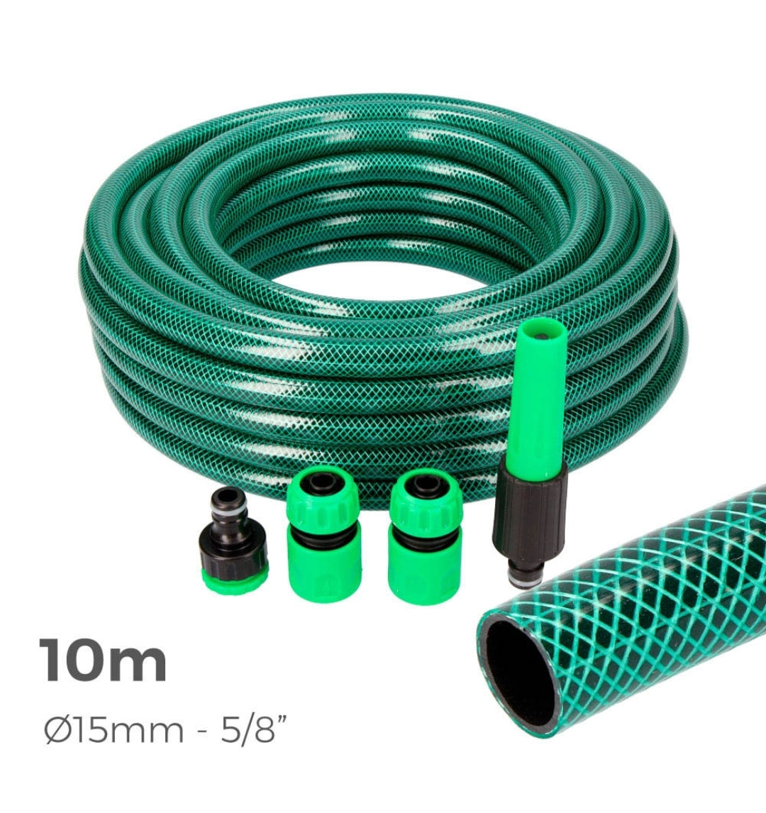 KIT TUBO DA GIARDINO LINEA BASIC INTERNO Ø 15mm ESTERNO Ø 19mm (5/8") - ROTOLO DA 10m CON ACCESSORI PER EDM