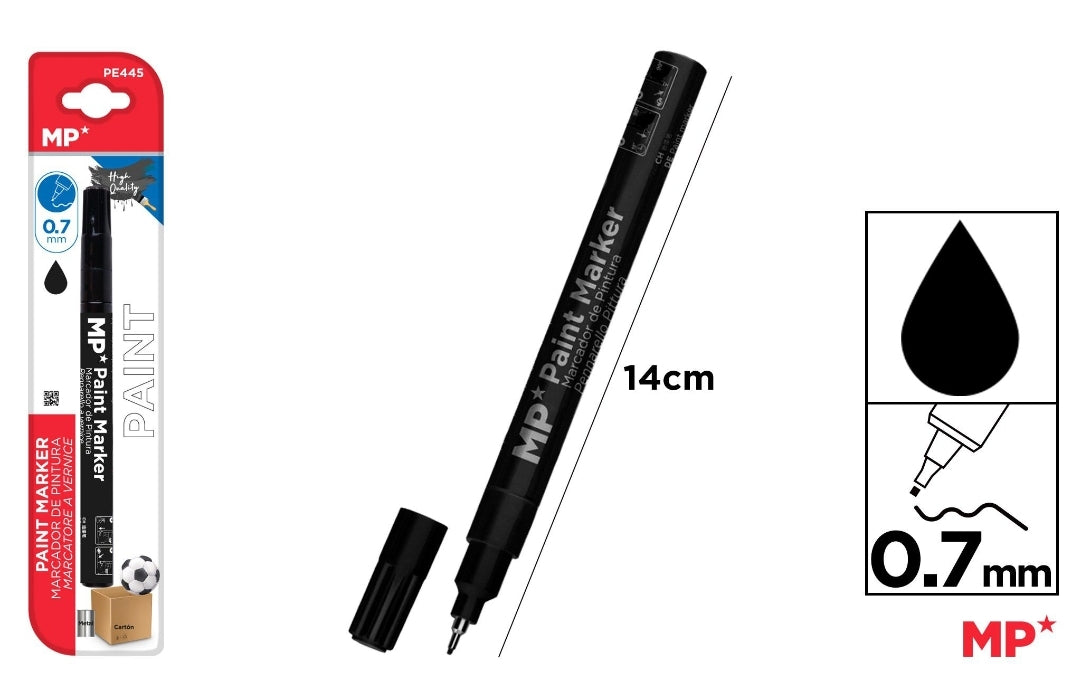 Marcador de pintura negro punta fina 0.7mm ( + colores )
