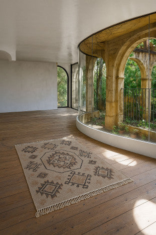 Alfombra yute algodón 300x200 1400 gsm kilim