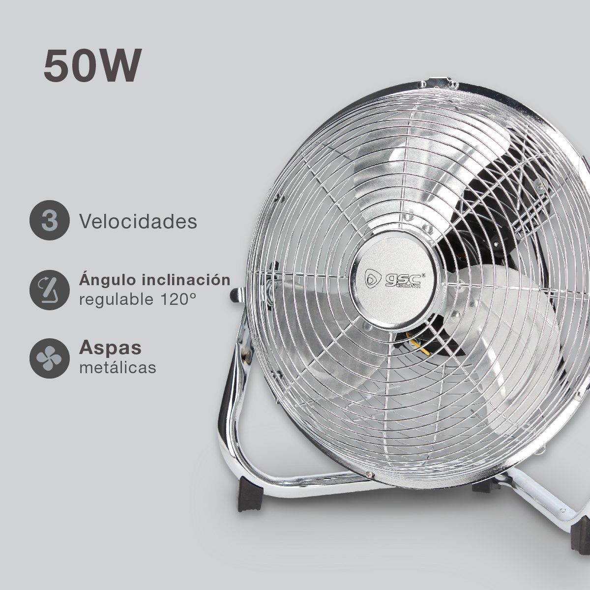 Ventilador metalico de suelo Mueda Ø28cm 50w