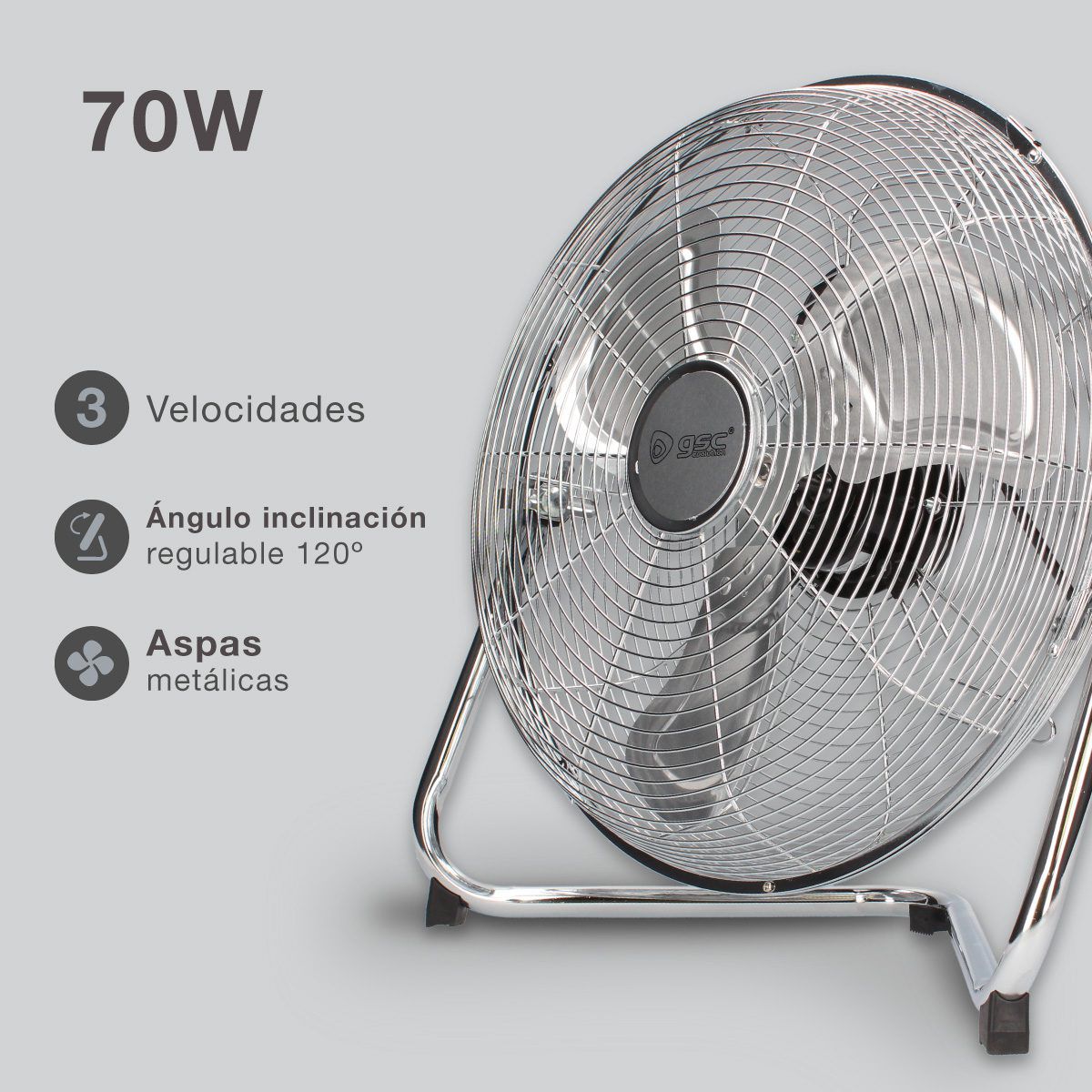 Ventilador metalico de suelo Gumba Ø40cm 70w