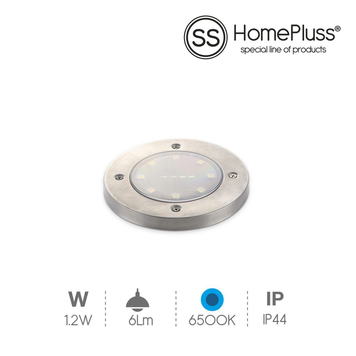 Estaca circular 1.2W 6500K IP44 Acero inox