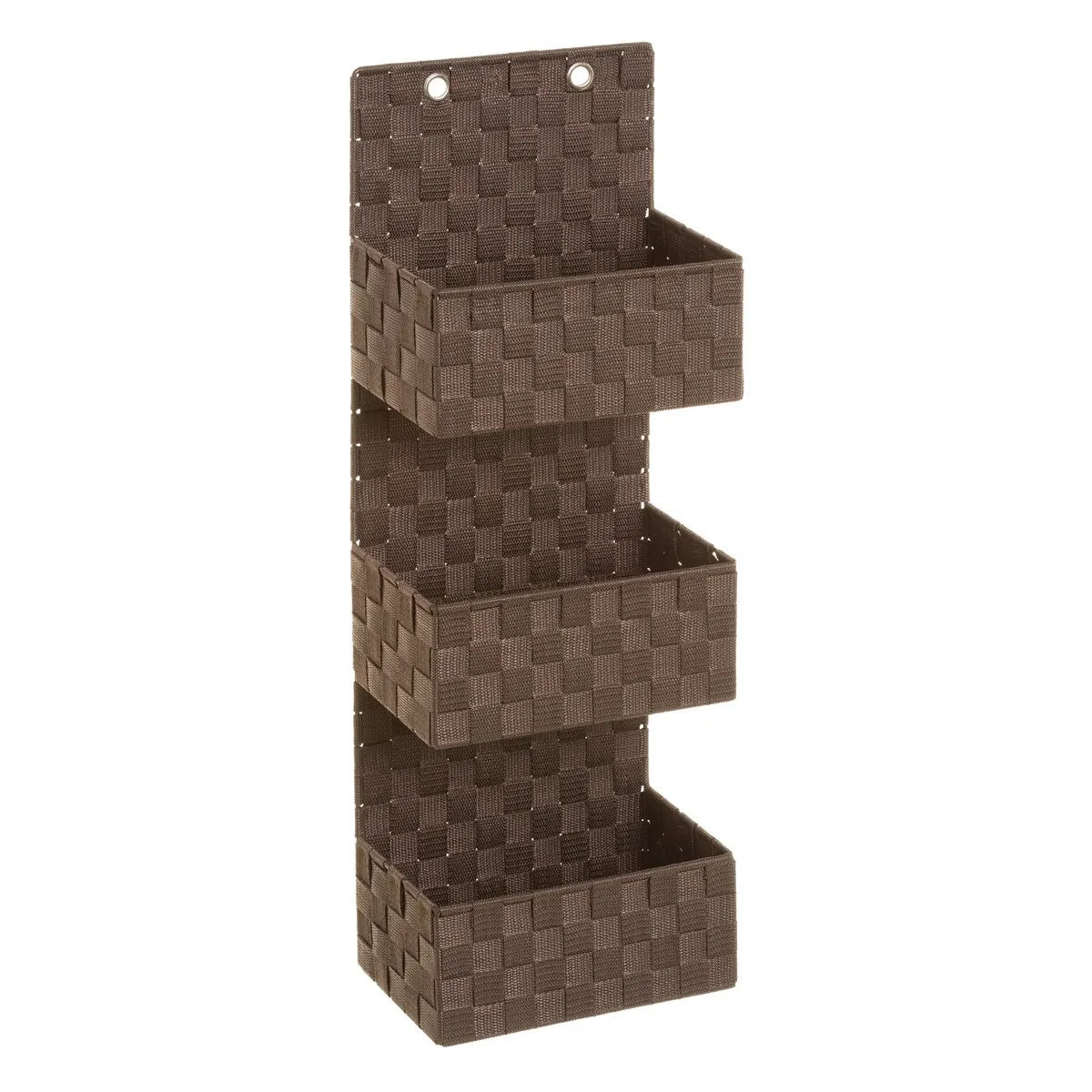 Organizador colgante 3 cestas 25*15*72cm marron