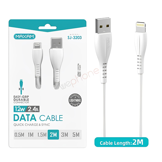 Cable iphone blanco 2.4A 2m