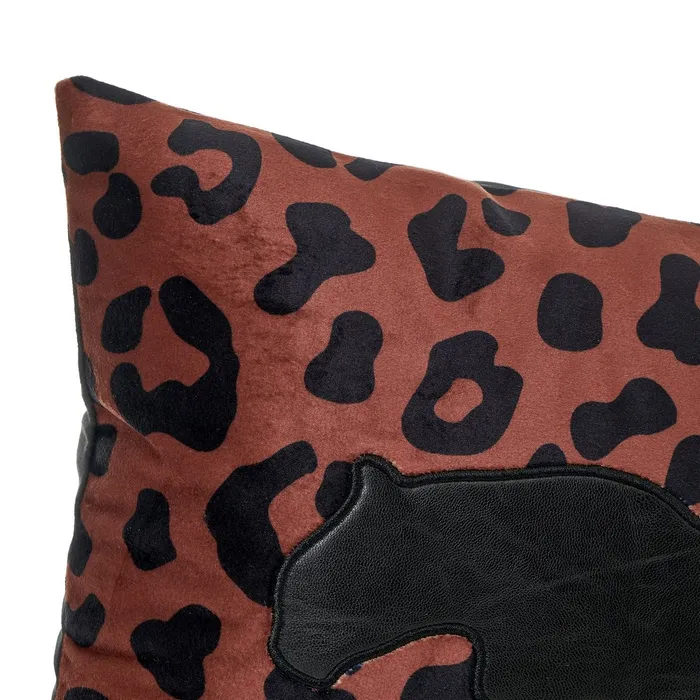 CUSCINO IN VELLUTO POLIESTERE LEOPARDO 50 X 30 CM
 (+ colori)