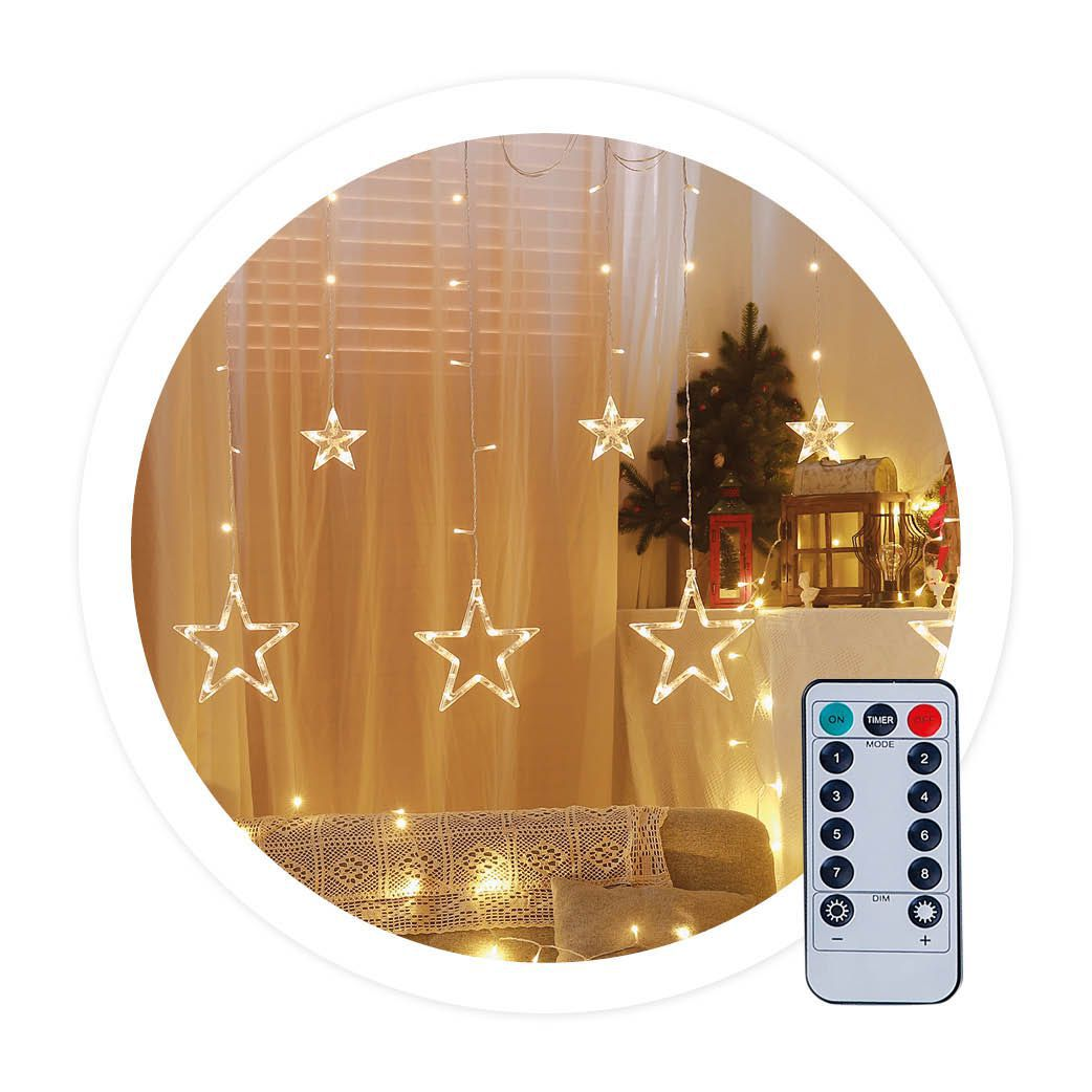 Cortina LED con estrellas 3.50m