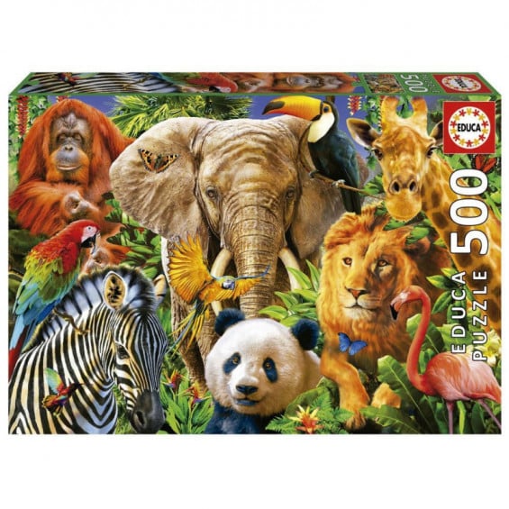 Puzzle Collage de Animales Salvajes 500pzs